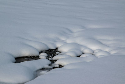 Low section of snow on land