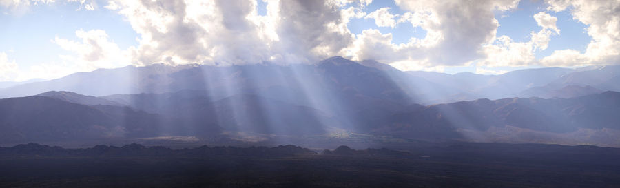 Panoramic view of mountains against sky