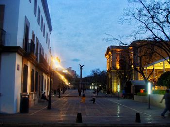 View of city at sunset