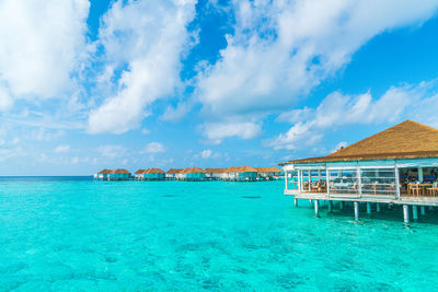 Panoramic view of sea against cloudy sky