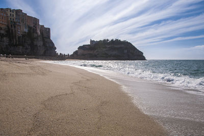 Scenic view of beach against sky