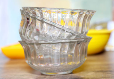 Close-up of glass jar on table