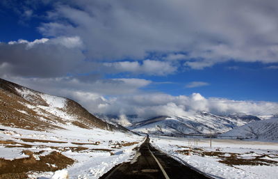 Snow covered mountain against sky