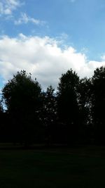 Scenic view of field against cloudy sky