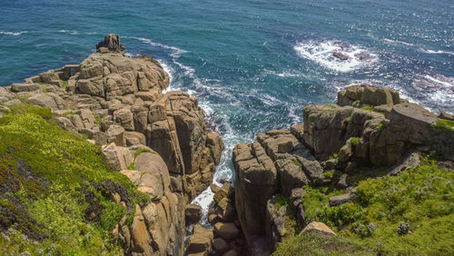 Panoramic view of sea and rocks