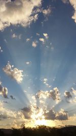 Low angle view of sky at sunset