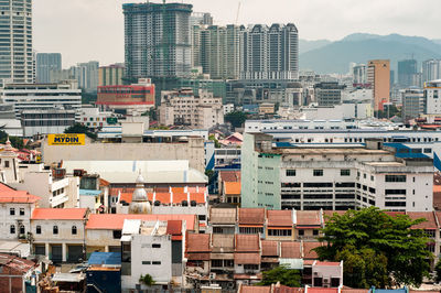 Multicultural capital of penang. british colonial buildings, chinese shophouses and mosques.