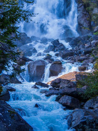 Scenic view of waterfall