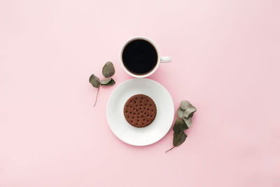 High angle view of breakfast on table