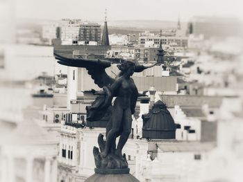 View of statue in city