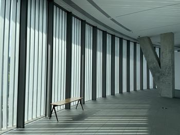 Empty benches in building