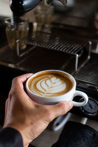 High angle view of coffee cup