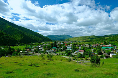 Panoramic shot of townscape against sky