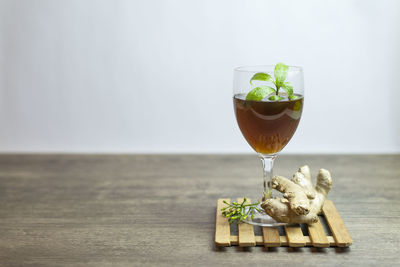 Close-up of drink on table