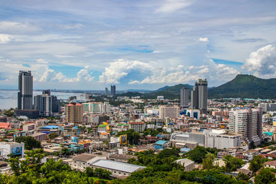 The cityscape of siracha district chonburi thailand southeast asia