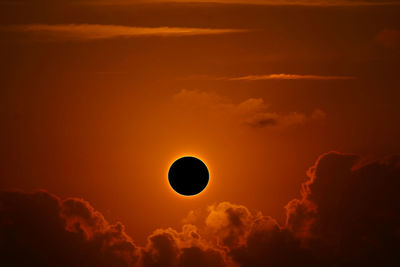 Scenic view of annular solar eclipse during sunset