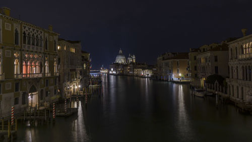 View of illuminated city at night