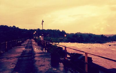 Jetty leading to calm sea