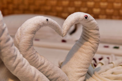 Close-up of swan decoration 