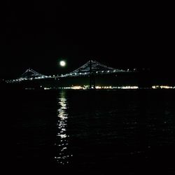 Bridge over river at night