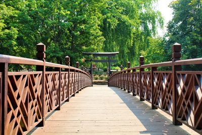 Footbridge amidst trees