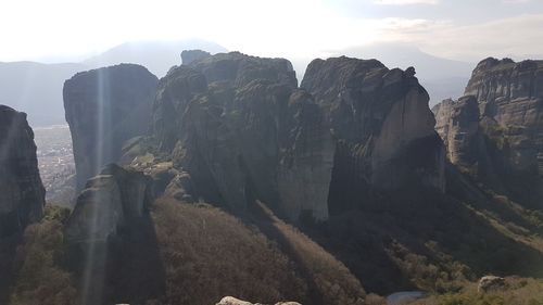 Panoramic view of mountains against sky