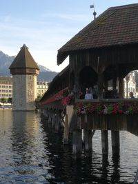 View of building by lake