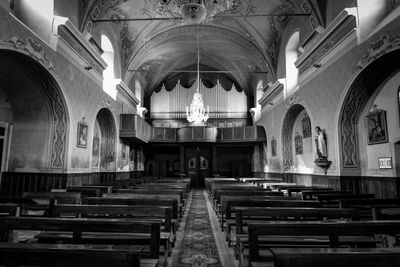 Interior of illuminated building