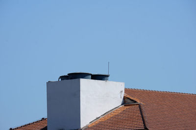 Low angle view of building against clear sky