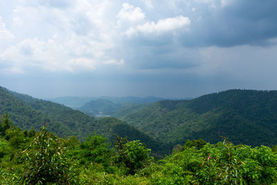 Scenic view of mountains against sky