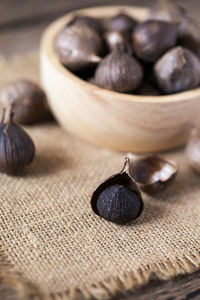 Close-up of coffee beans on table