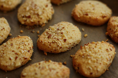 Close-up of cookies on table