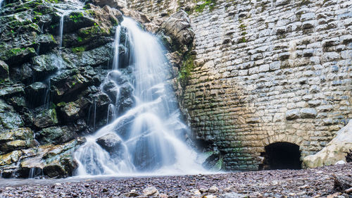 Scenic view of waterfall