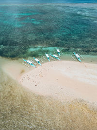 High angle view of beach