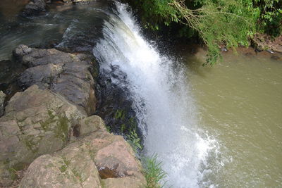 Scenic view of waterfall
