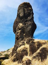 Low angle view of rock formation