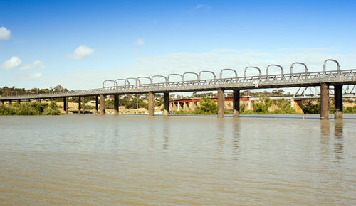 Bridge over river against sky