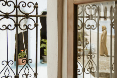 Close-up of closed metal door