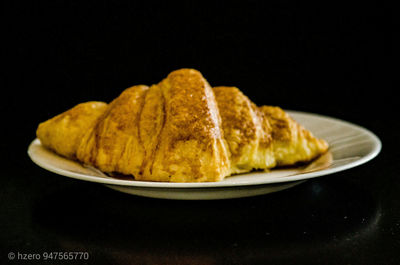 Close-up of bread in plate