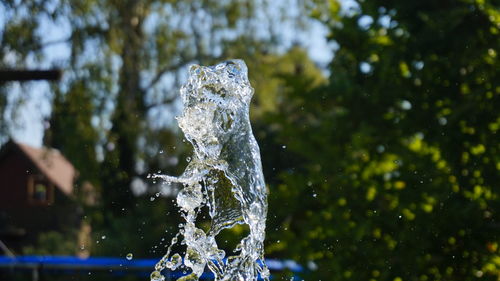 Close-up of water splashing on fountain