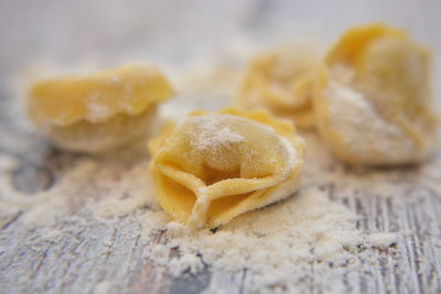 Close-up of ice cream on table