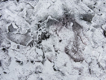 Full frame shot of snow on land