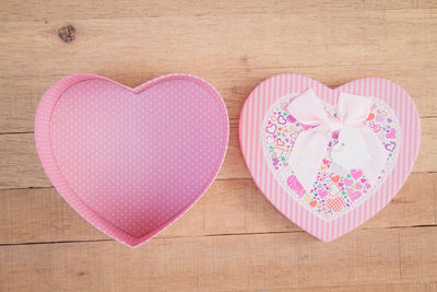 Directly above shot of heart shape on table