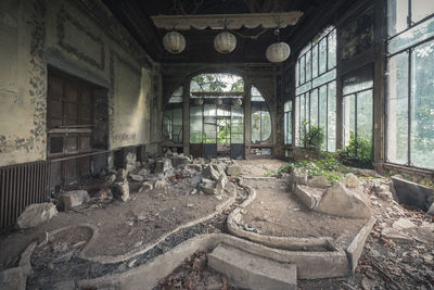 Interior of abandoned building