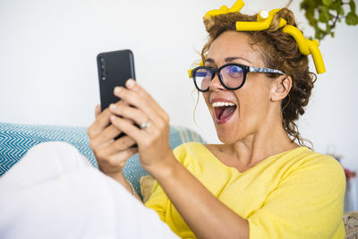 Portrait of man using mobile phone