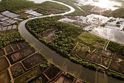 High angle view of cityscape