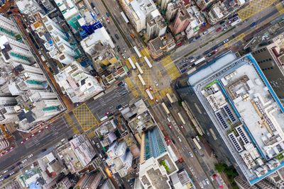 High angle view of city street