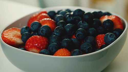 Close-up of berry fruits in bowl