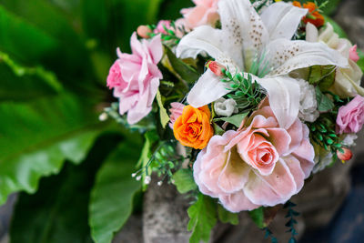 Close-up of rose bouquet