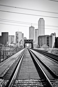 Railroad tracks in city